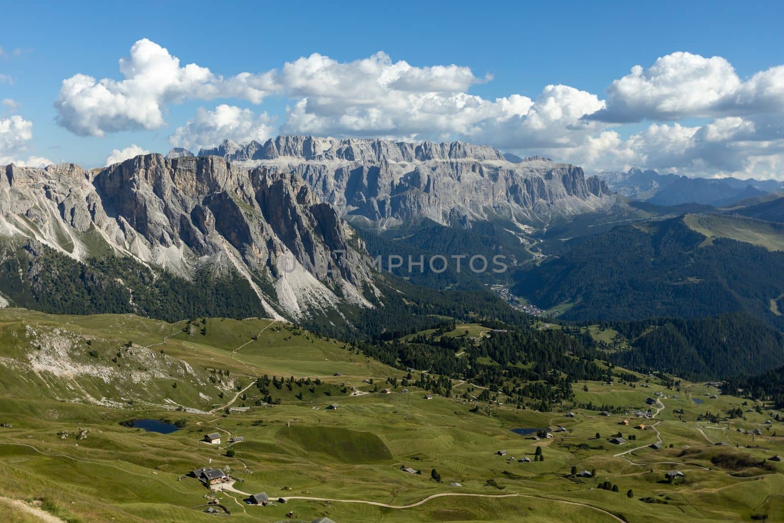 Summer Dolimites Alps high mountains panoramic view. High quality photo