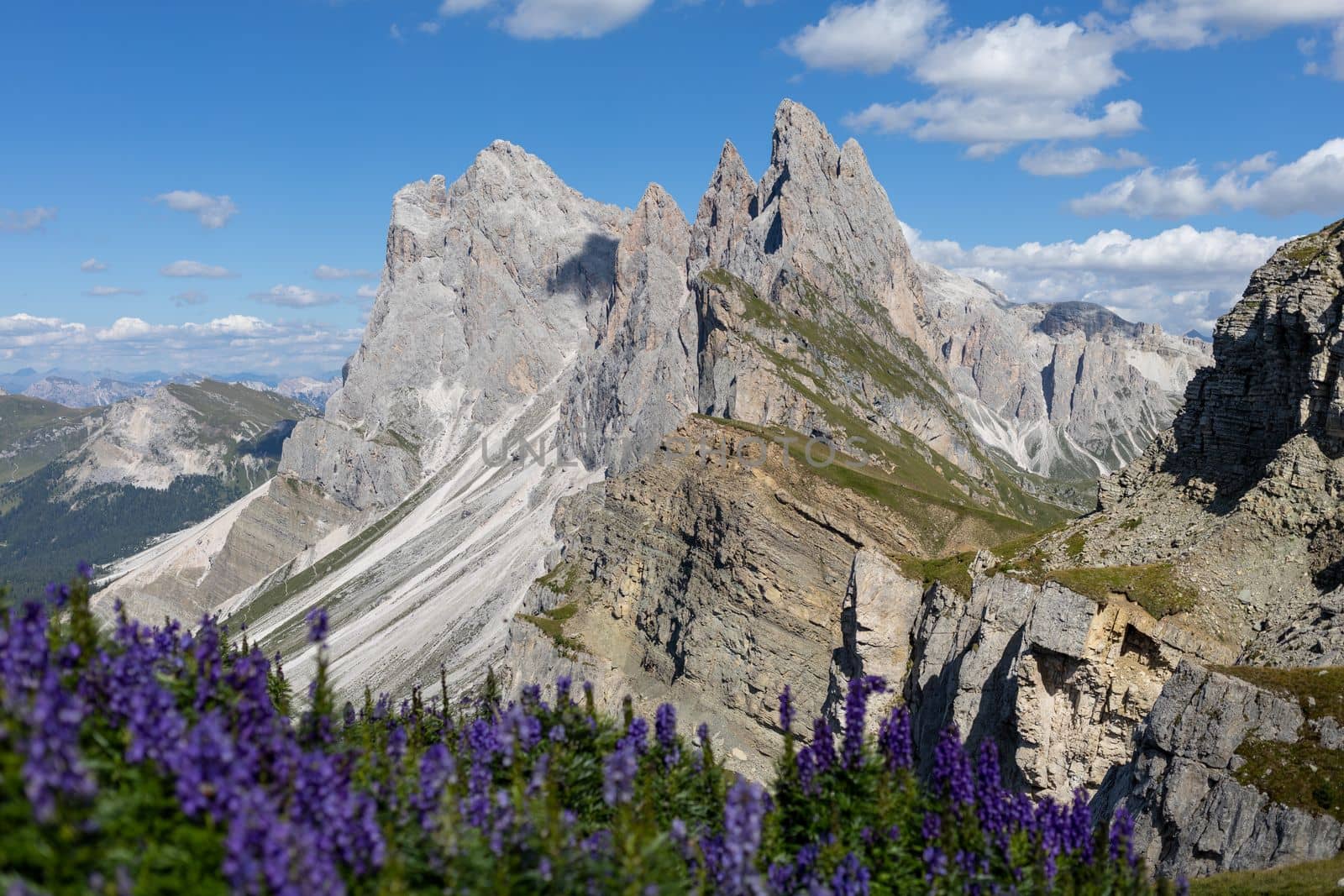 Summer Dolimites Alps high mountains panoramic view by Chechotkin