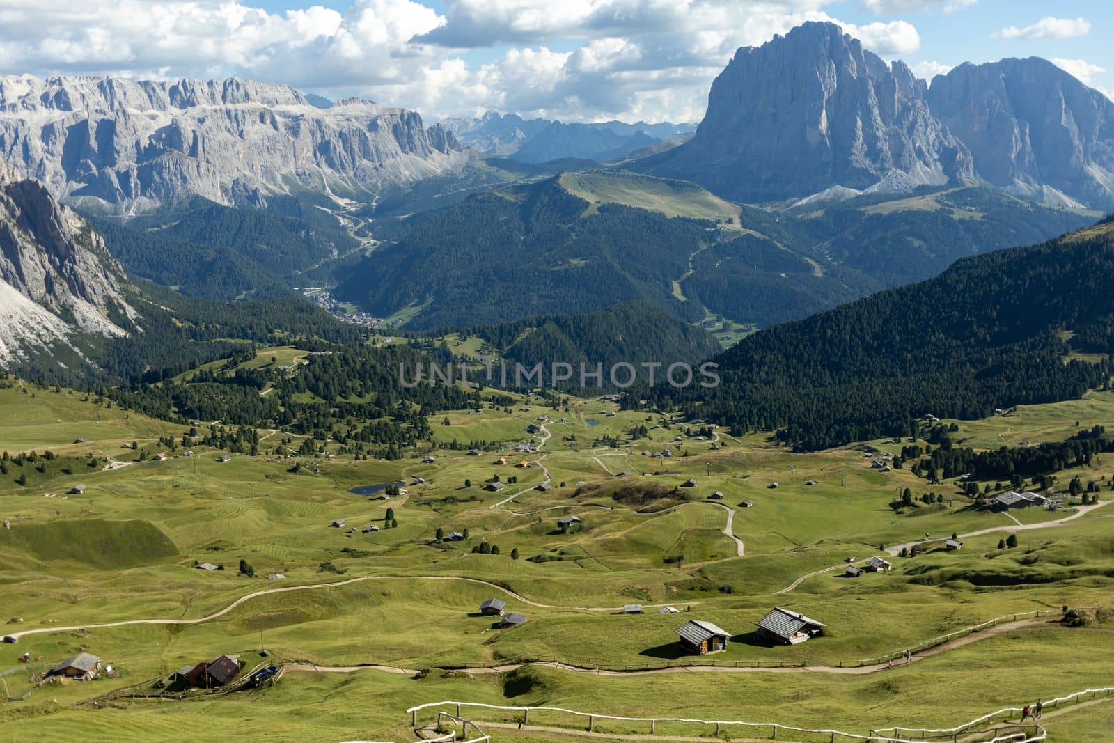 Summer Dolimites Alps high mountains panoramic view. High quality photo