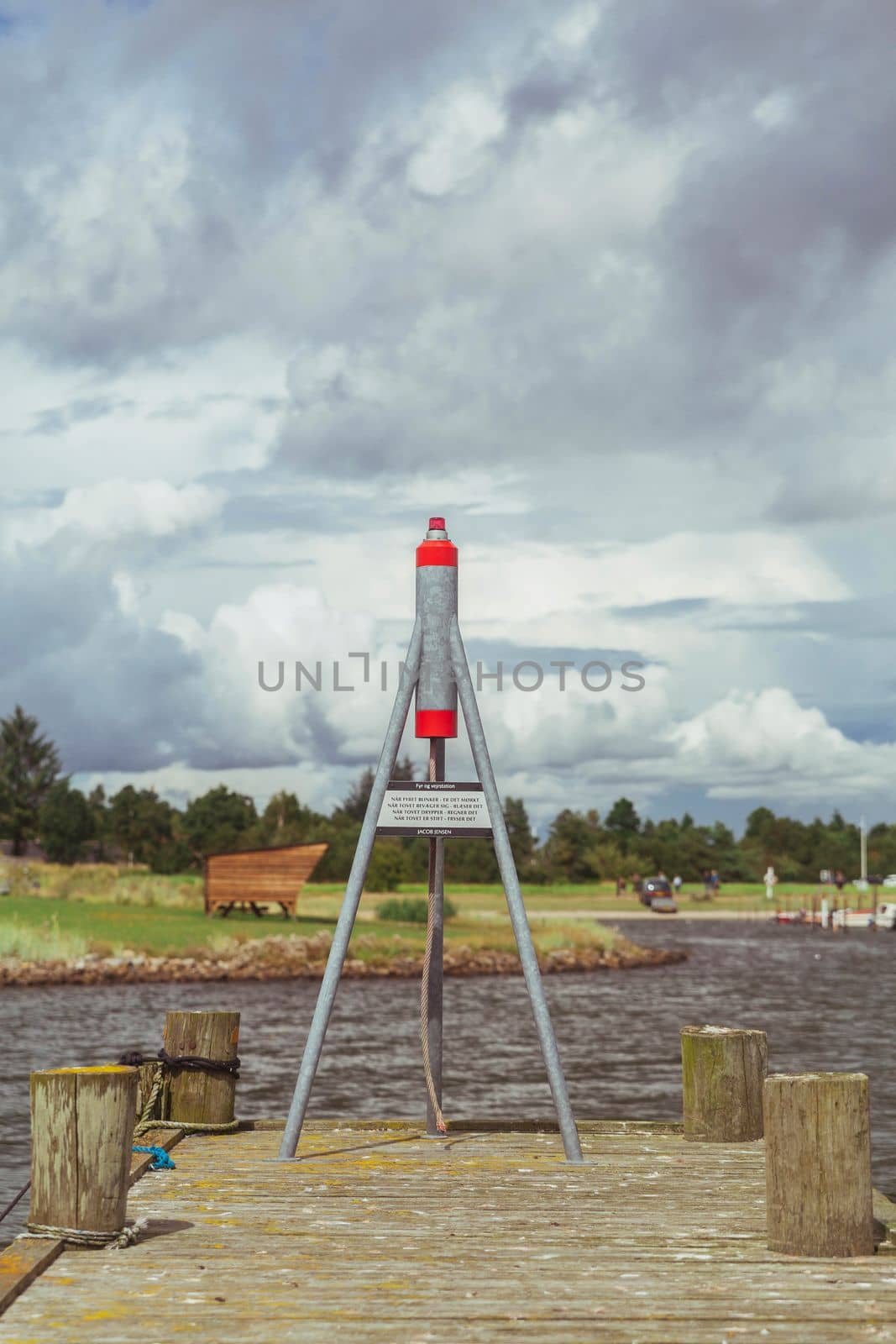 Signal rocket on the pier in Denmark