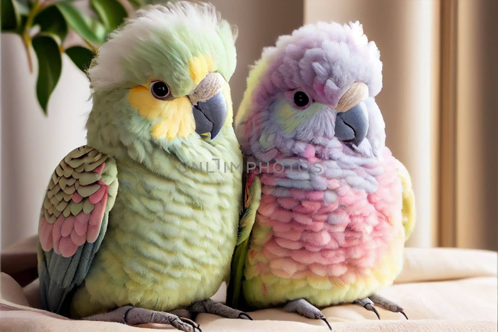 Cute colorful parrots on a background by studiodav