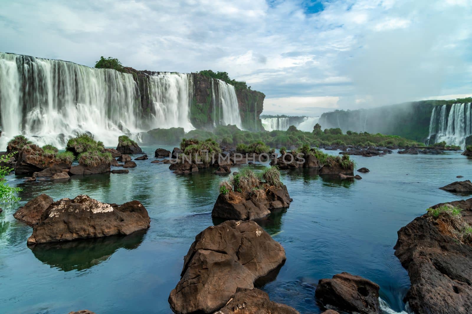 Iguazu Falls on the border of Brazil and Argentina in South America. High quality photo