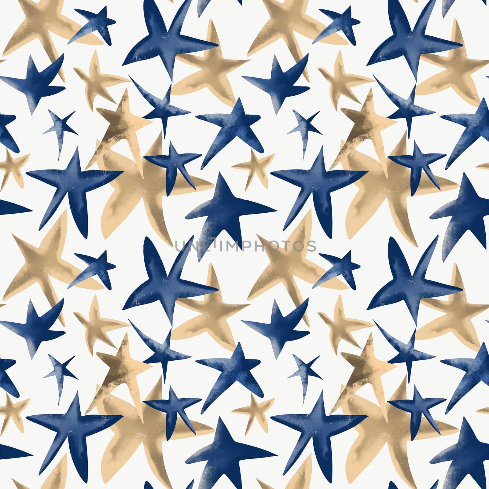 festive pattern with golden and blue stars .Christmas stars background