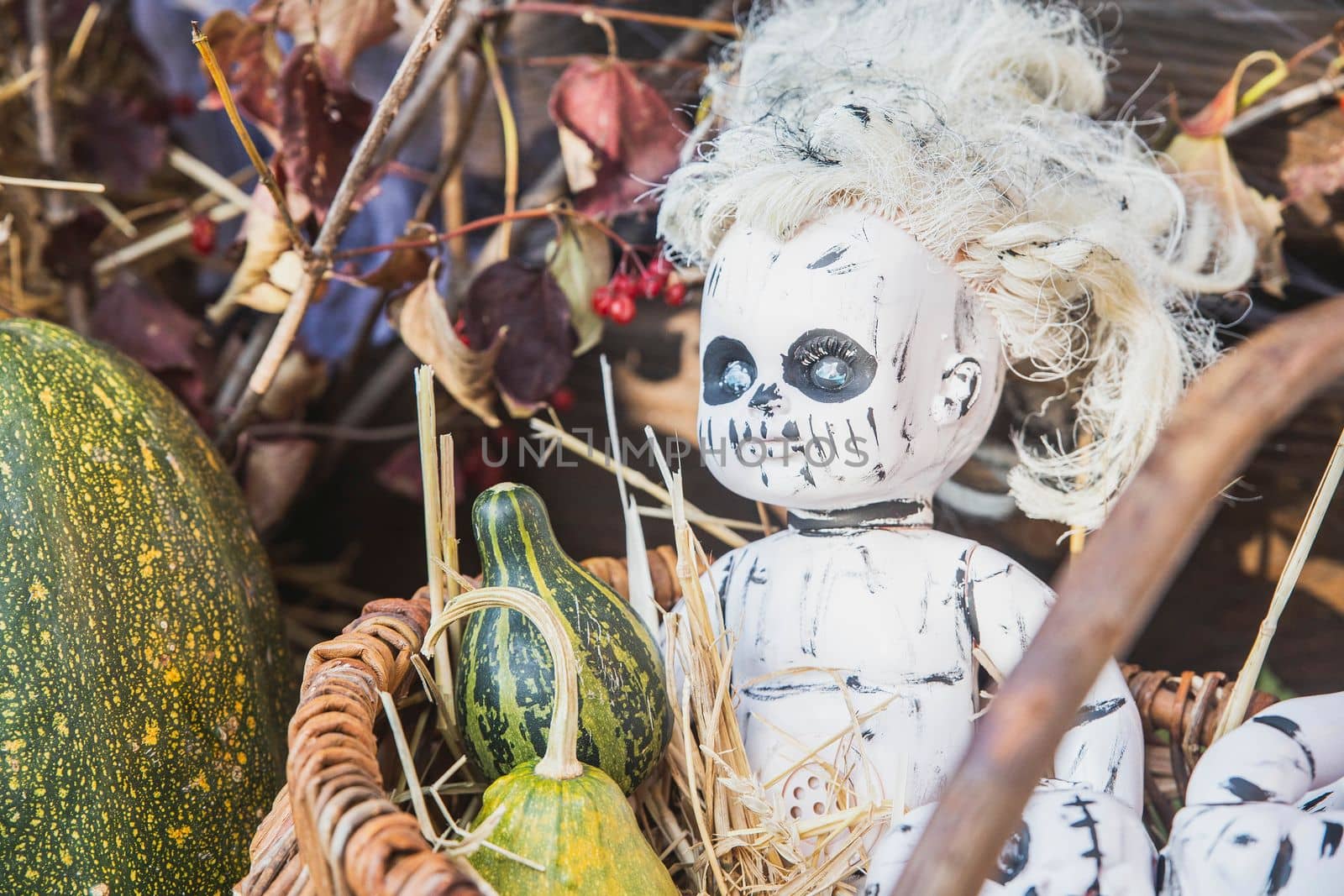 Gloomy toy in a basket for Halloween by Viktor_Osypenko