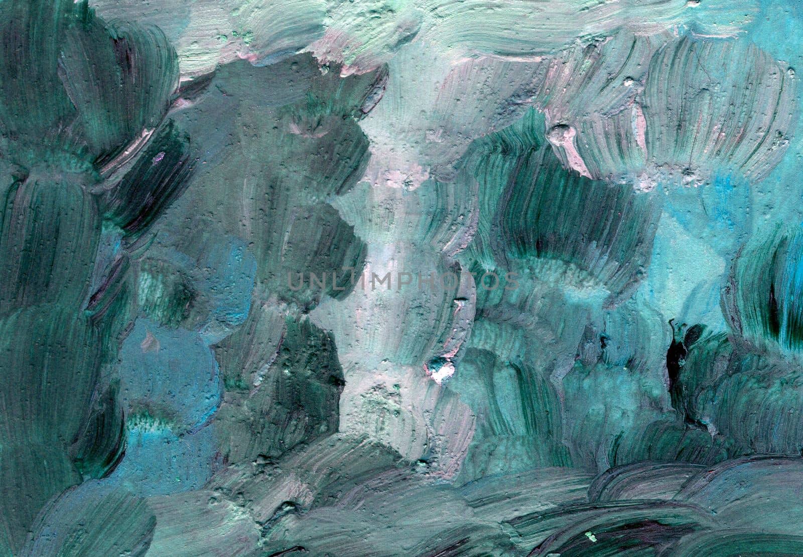 Picturesque Blue gray acrylic painting texture. Hand painted Green gray background