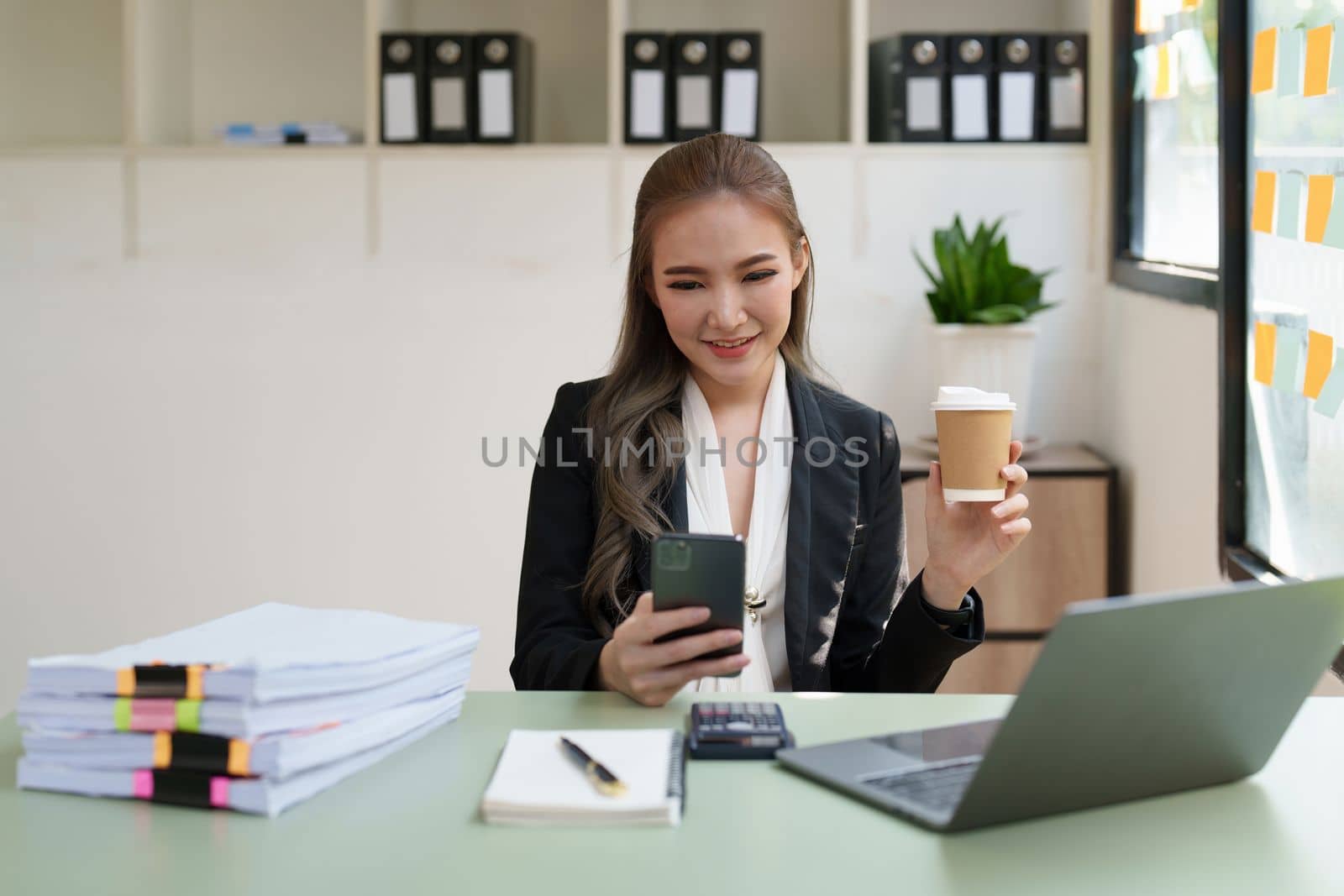 Business Documents, Auditor businesswoman searching document legal prepare paperwork and report for analysis TAX time, accountant Documents data contract partner deal in workplace.