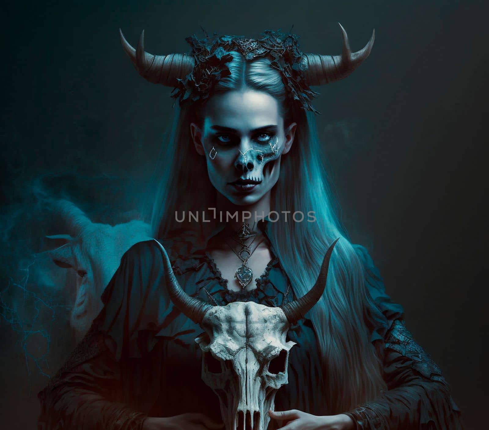 Gothic woman in fantasy style. High quality illustration