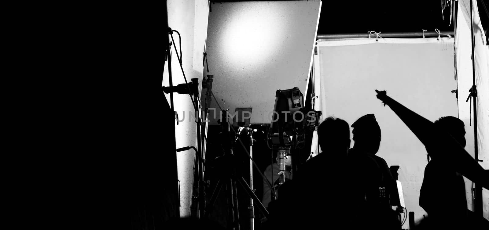 Silhouette images of video production behind the scene or b-roll  by gnepphoto