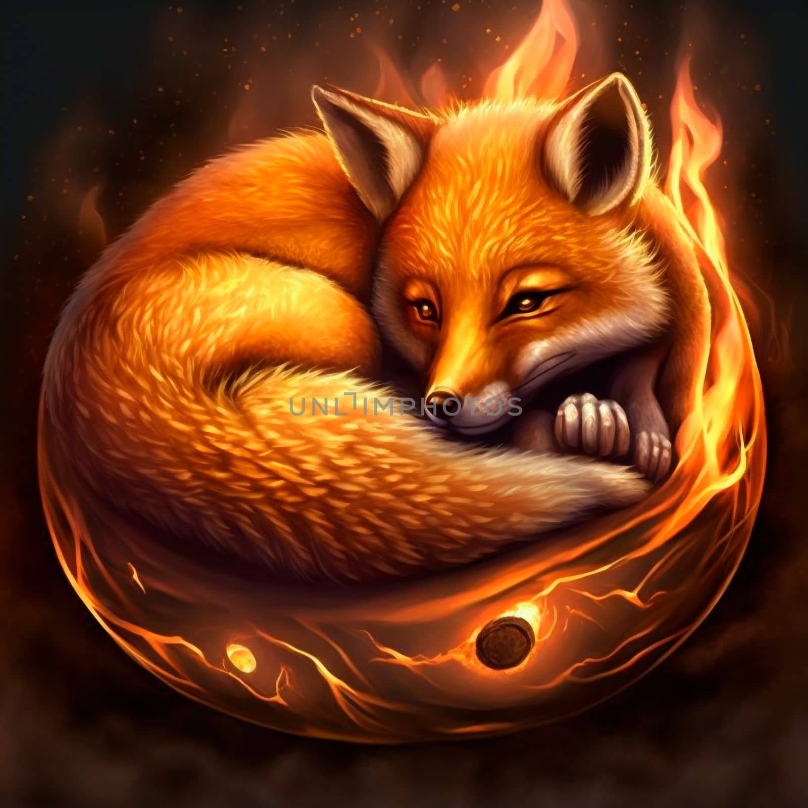 Abstract illustration of a fiery fox by NeuroSky