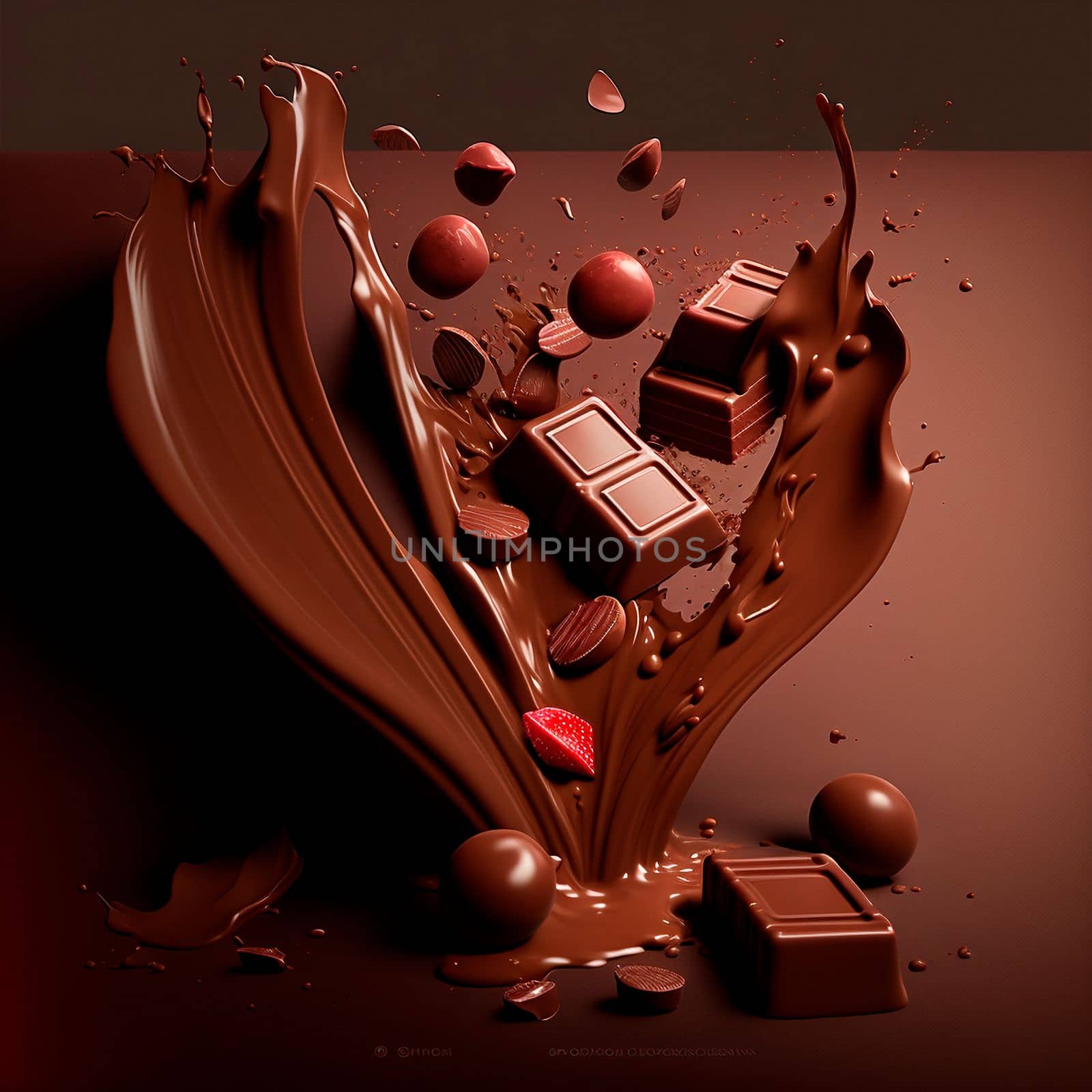 illustration of beautiful chocolate platter. High quality illustration