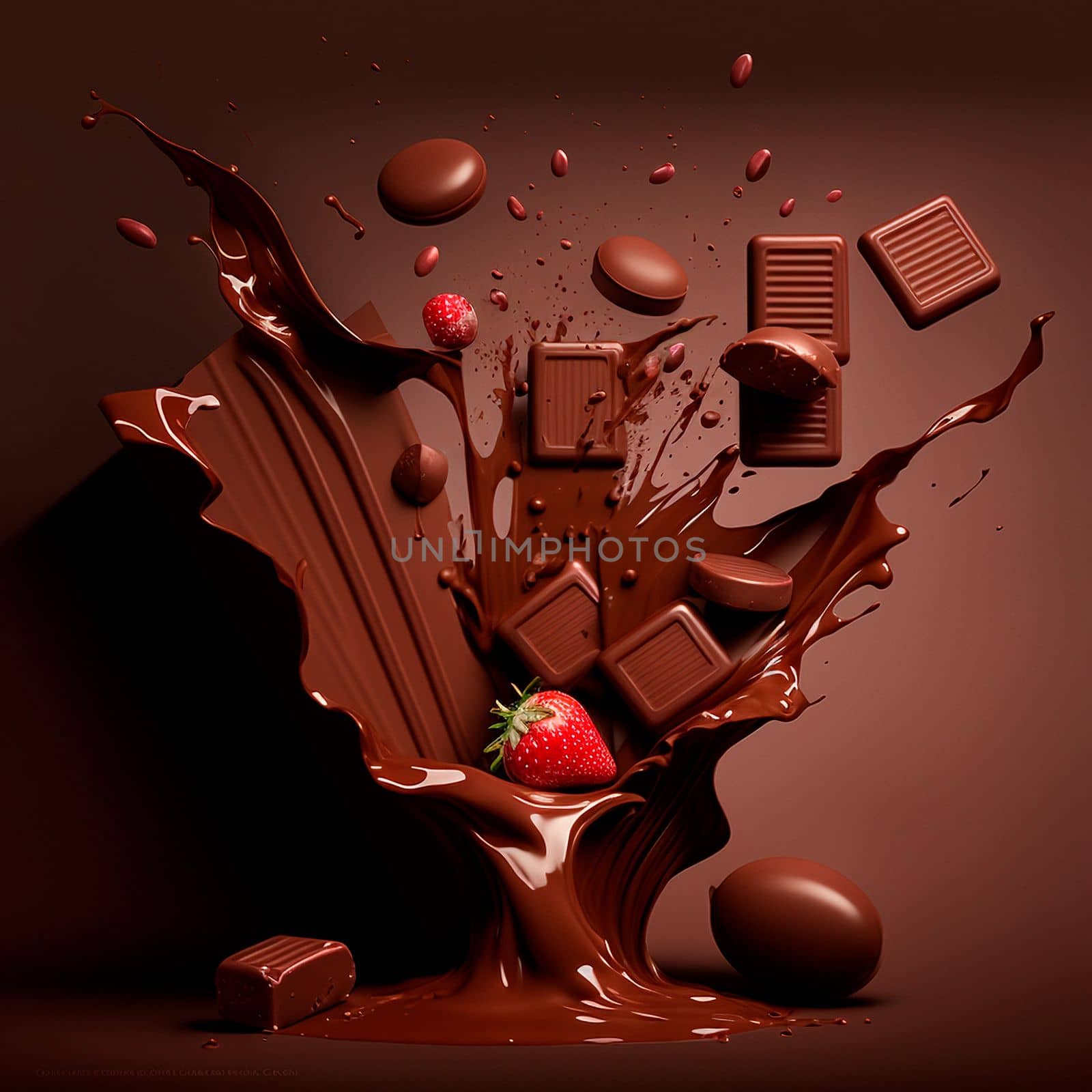 illustration of beautiful chocolate platter by NeuroSky