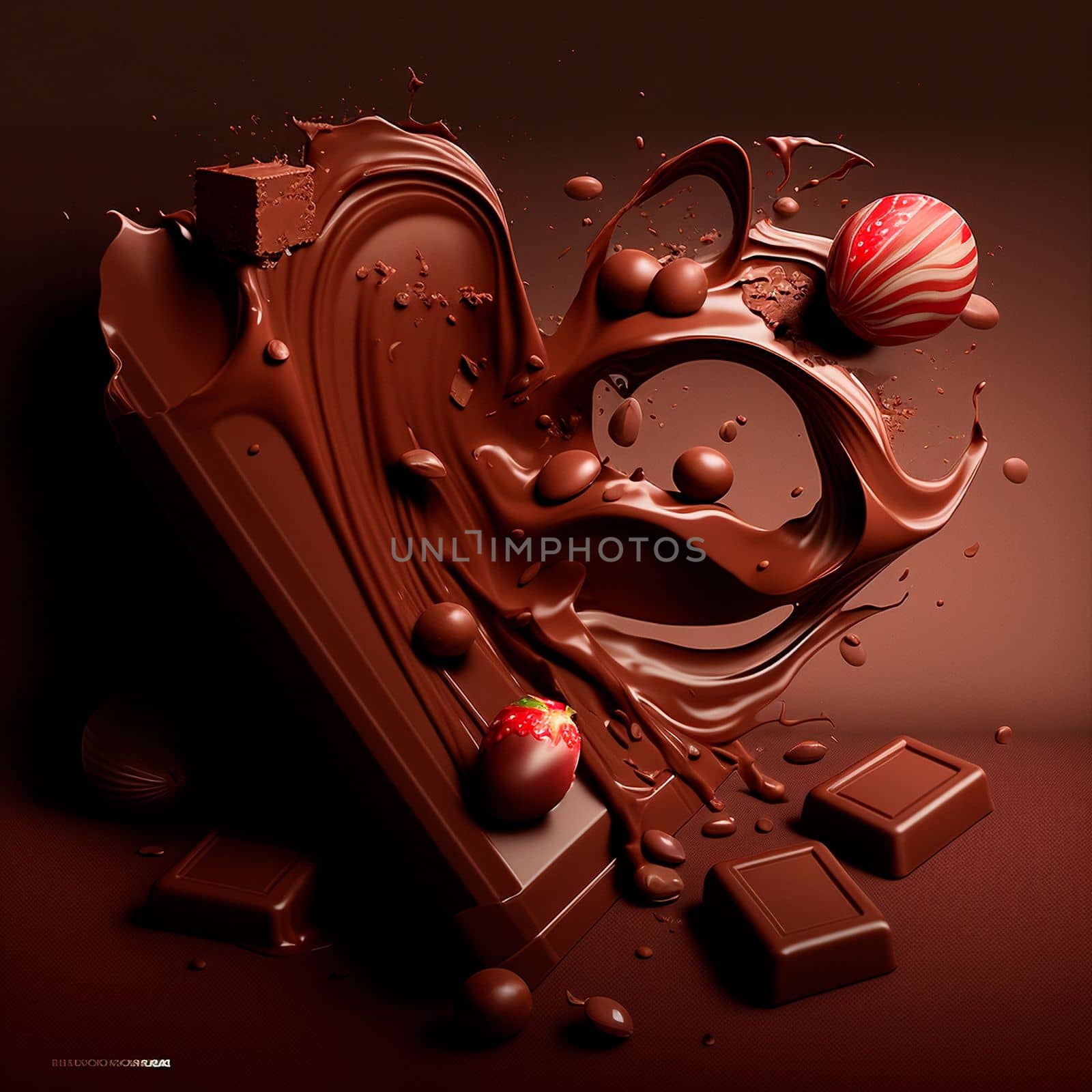 illustration of beautiful chocolate platter by NeuroSky