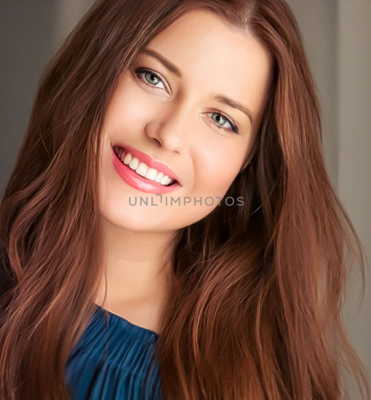Beauty and femininity, beautiful woman smiling, natural portrait closeup