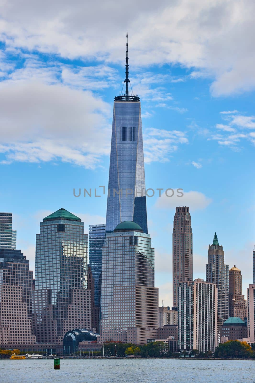 Image of Beautiful detail of New York City skyline viewed from New Jersey