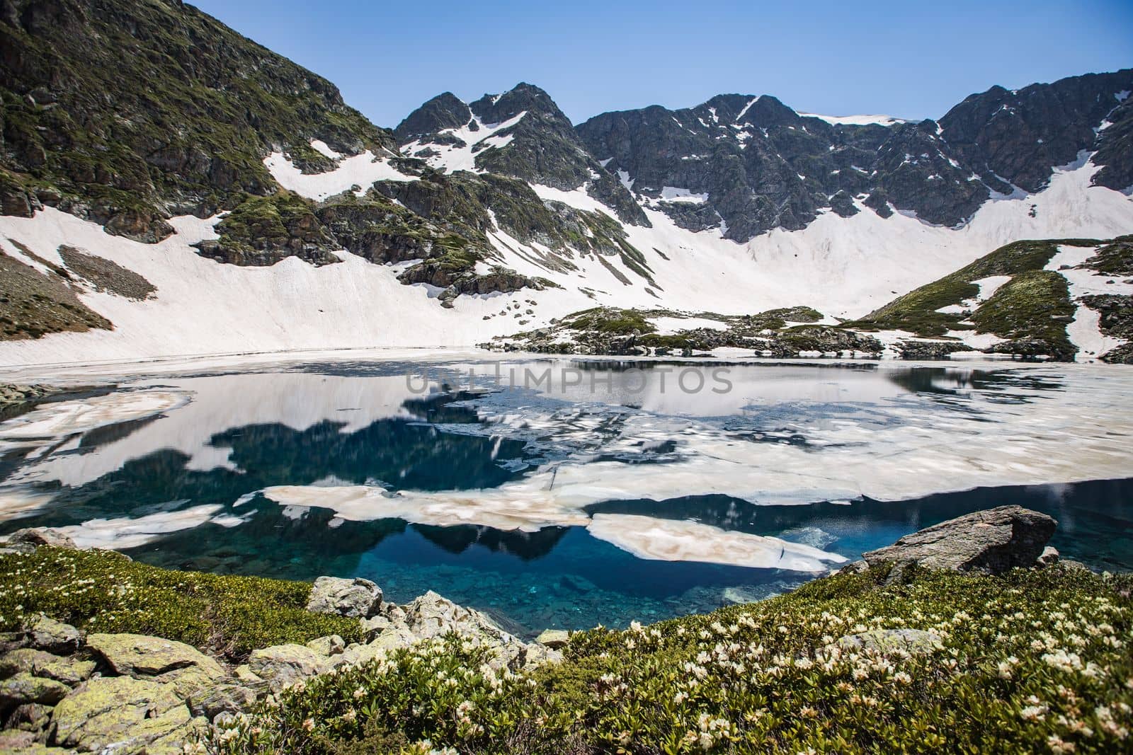 Alpine Lake in Caucasus Mountains