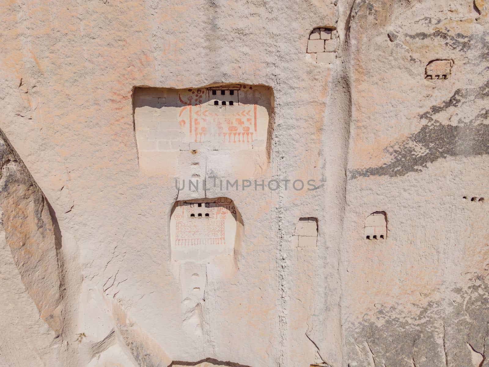 Beautiful stunning view of the mountains of Cappadocia and cave houses. Turkey by galitskaya