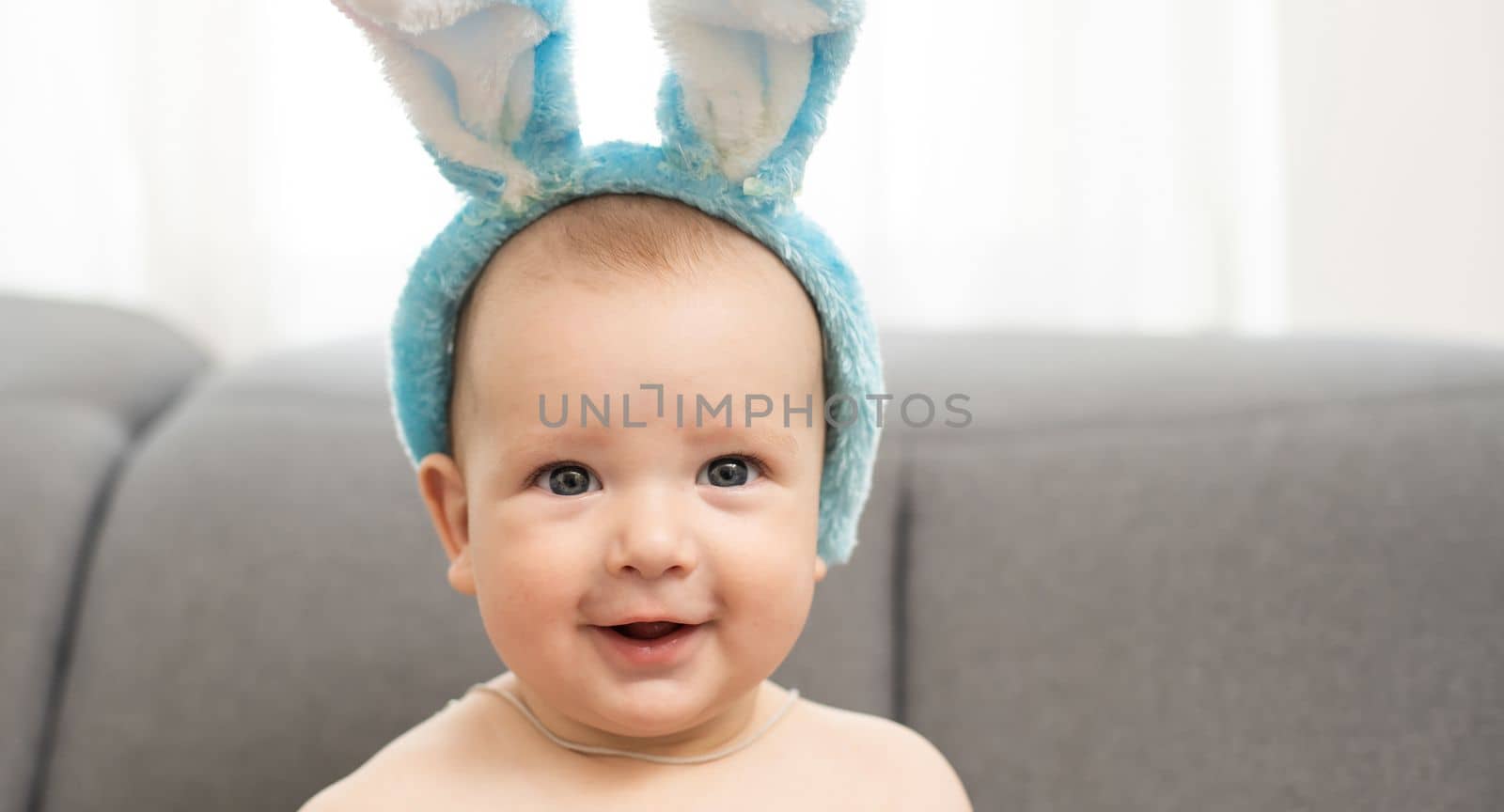 Cute little boy with bunny ears, Easter by Andelov13