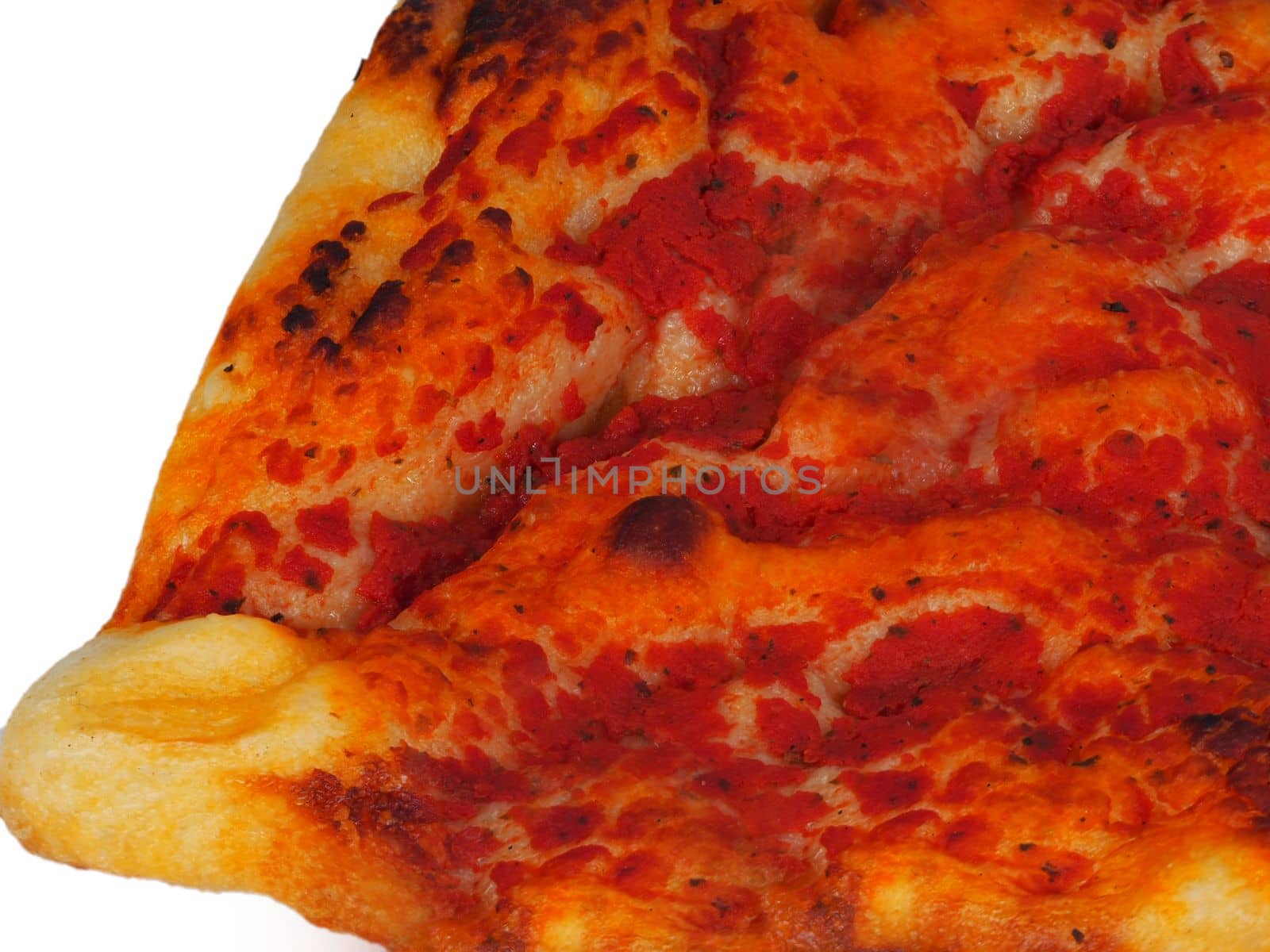 Italian flat bread organic wholewheat focaccia with tomatoes isolated in studio over a background