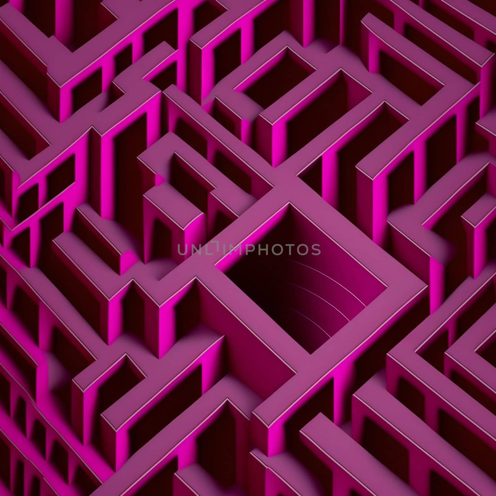 Panton next year, magenta, neon geometric shapes, background. High quality illustration