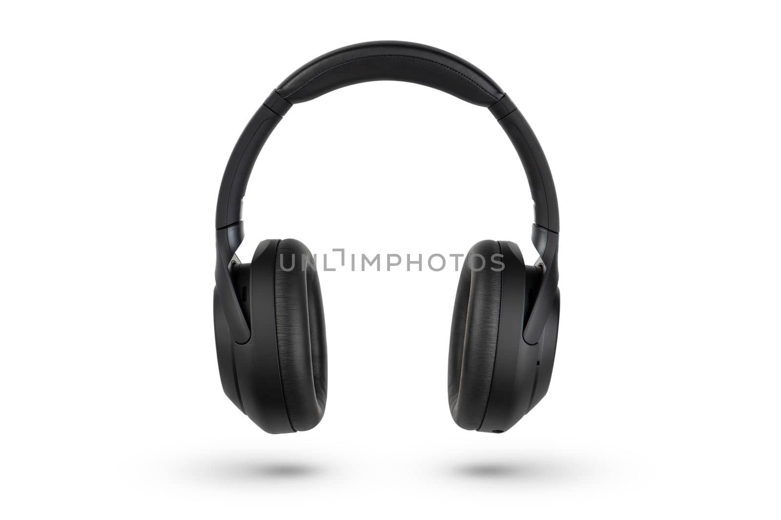 Headphones isolate on white. Wireless headphones in black, high quality, isolated on a white background, for advertising or product catalog