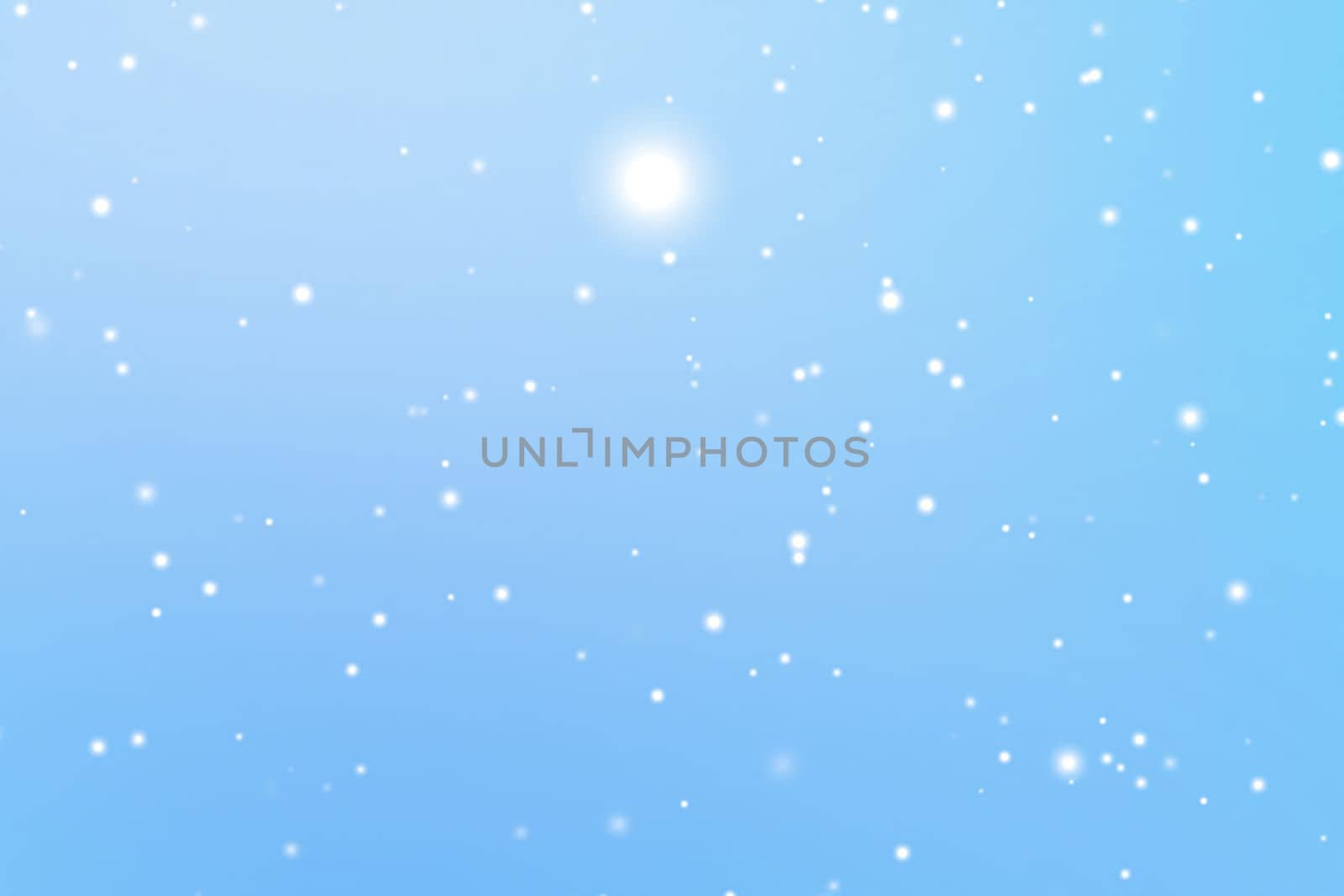 Winter holidays and wintertime background, white snow falling on blue backdrop, snowflakes bokeh and snowfall particles as abstract snowing scene for Christmas and snowy holiday design by Anneleven