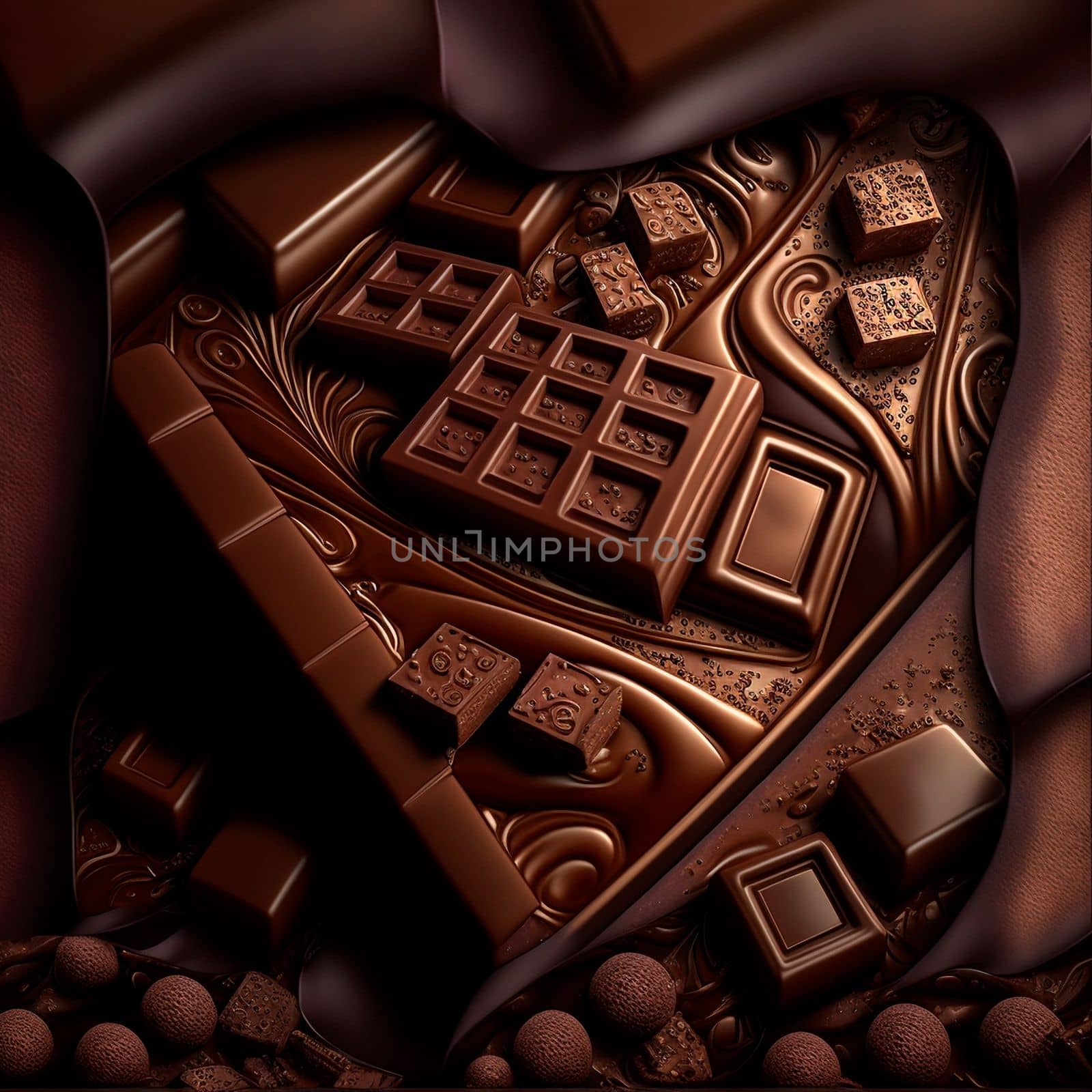 illustration of beautiful chocolate platter by NeuroSky