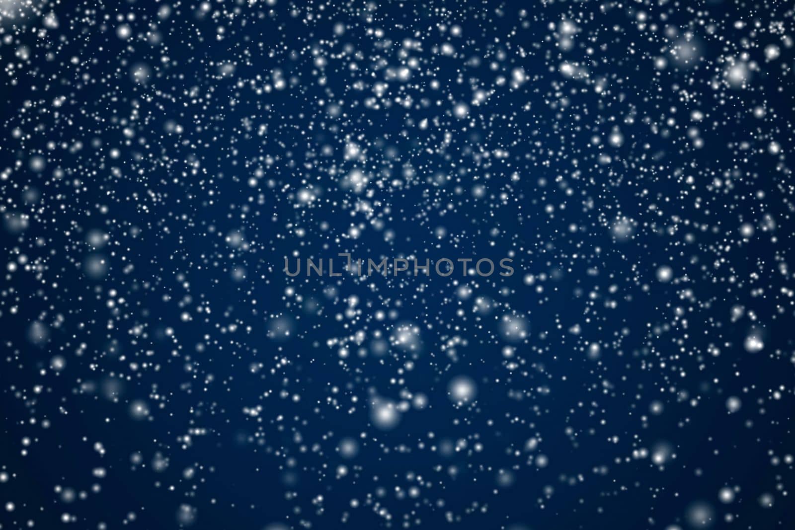 Winter holidays and wintertime background, white snow falling on dark blue backdrop, snowflakes bokeh and snowfall particles as abstract snowing scene for Christmas and snowy holiday design by Anneleven