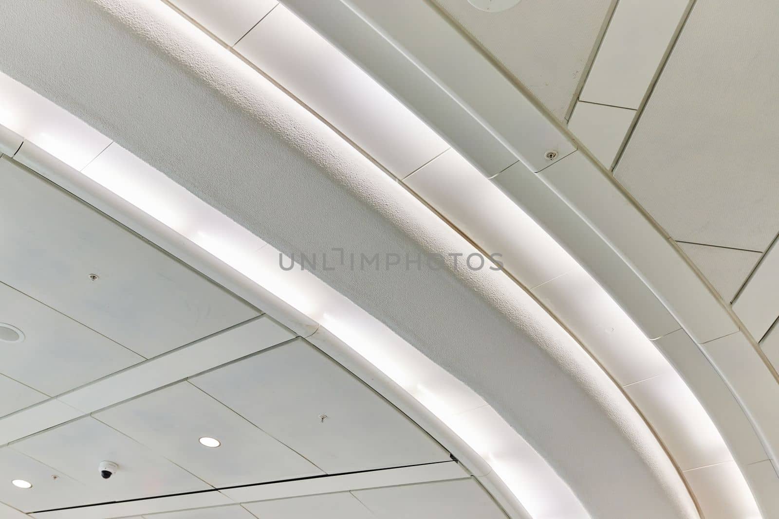 Image of Detail patch of clean modern white interior architecture in New York City ceiling