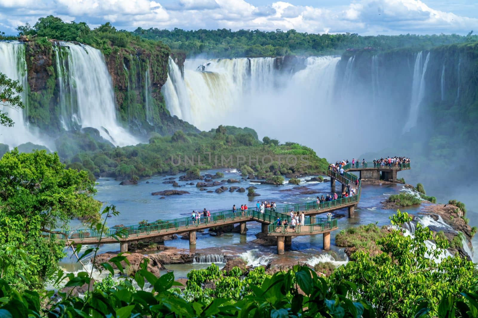 Iguazu Falls on the border of Brazil and Argentina in South America.