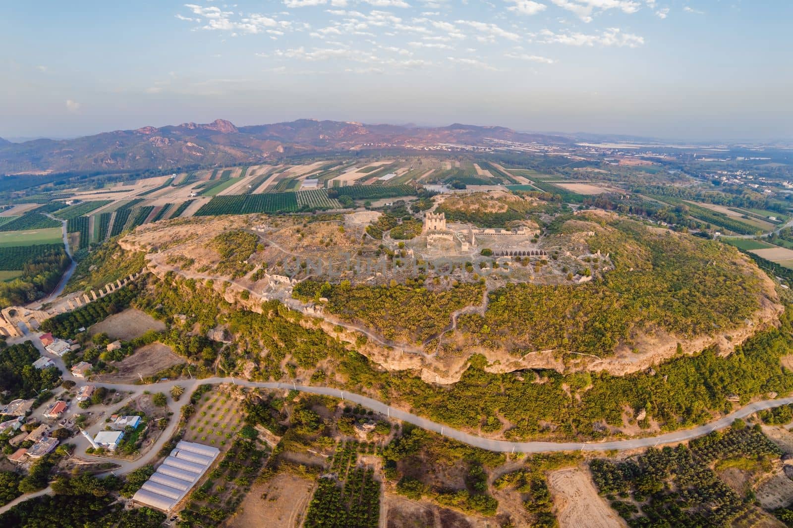 Ruins of the ancient but preserved city of Aspendos, Turkey, Side, Antalya.