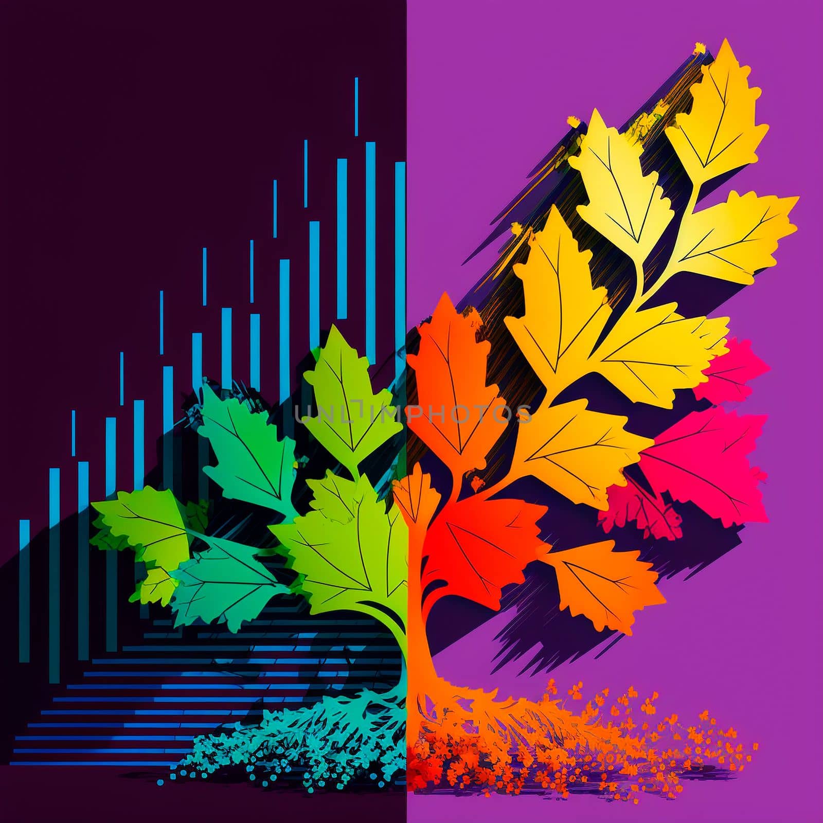 Abstract logo graphics with leaves by NeuroSky