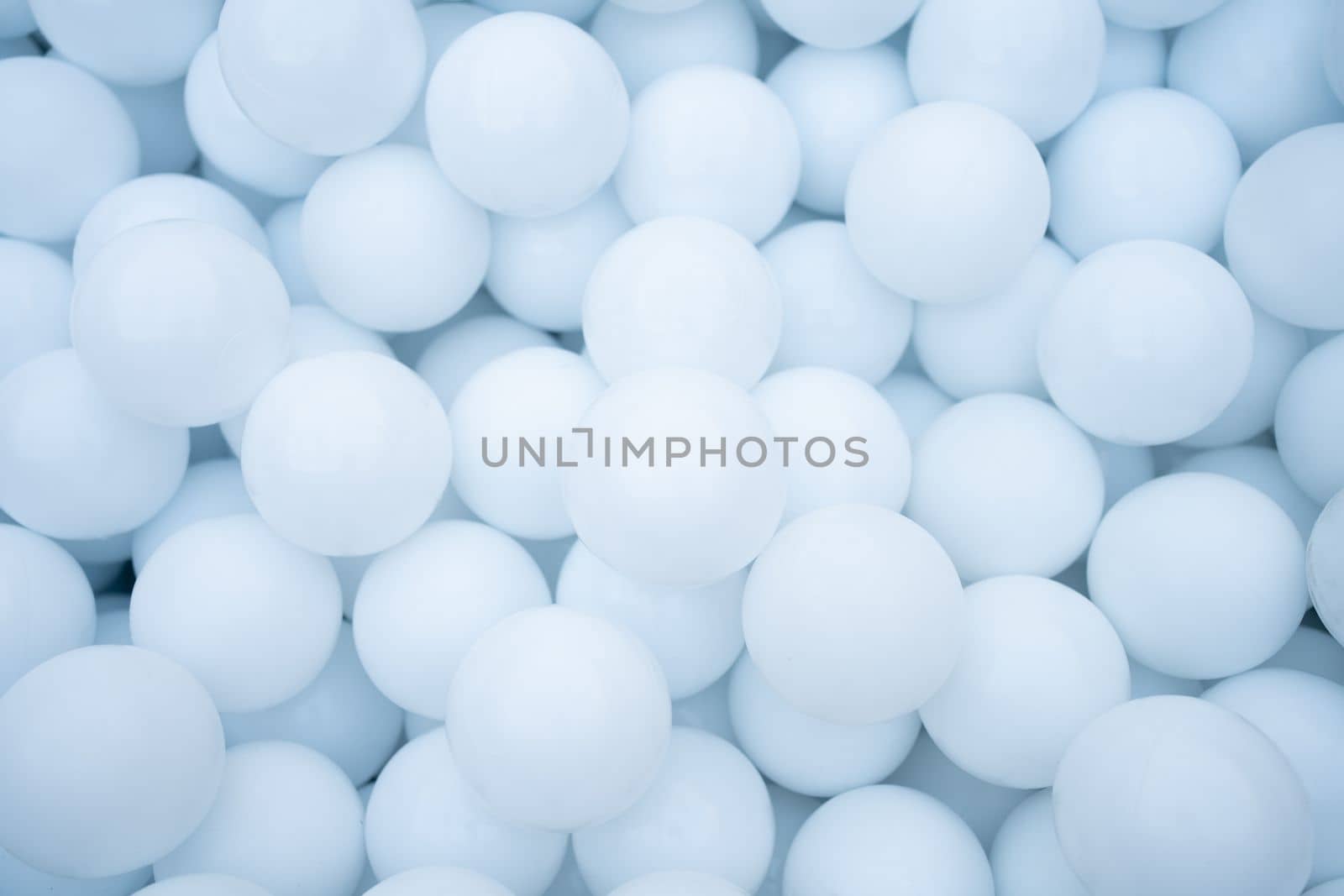 Many blue plastic balls for dry pool in amusement park