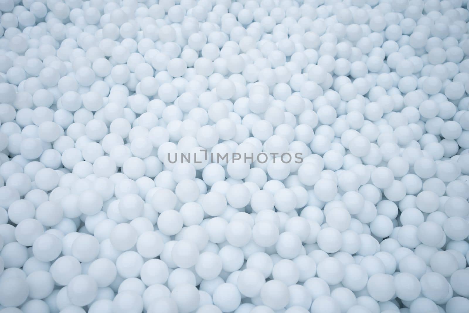 Many blue plastic balls for dry pool in amusement park