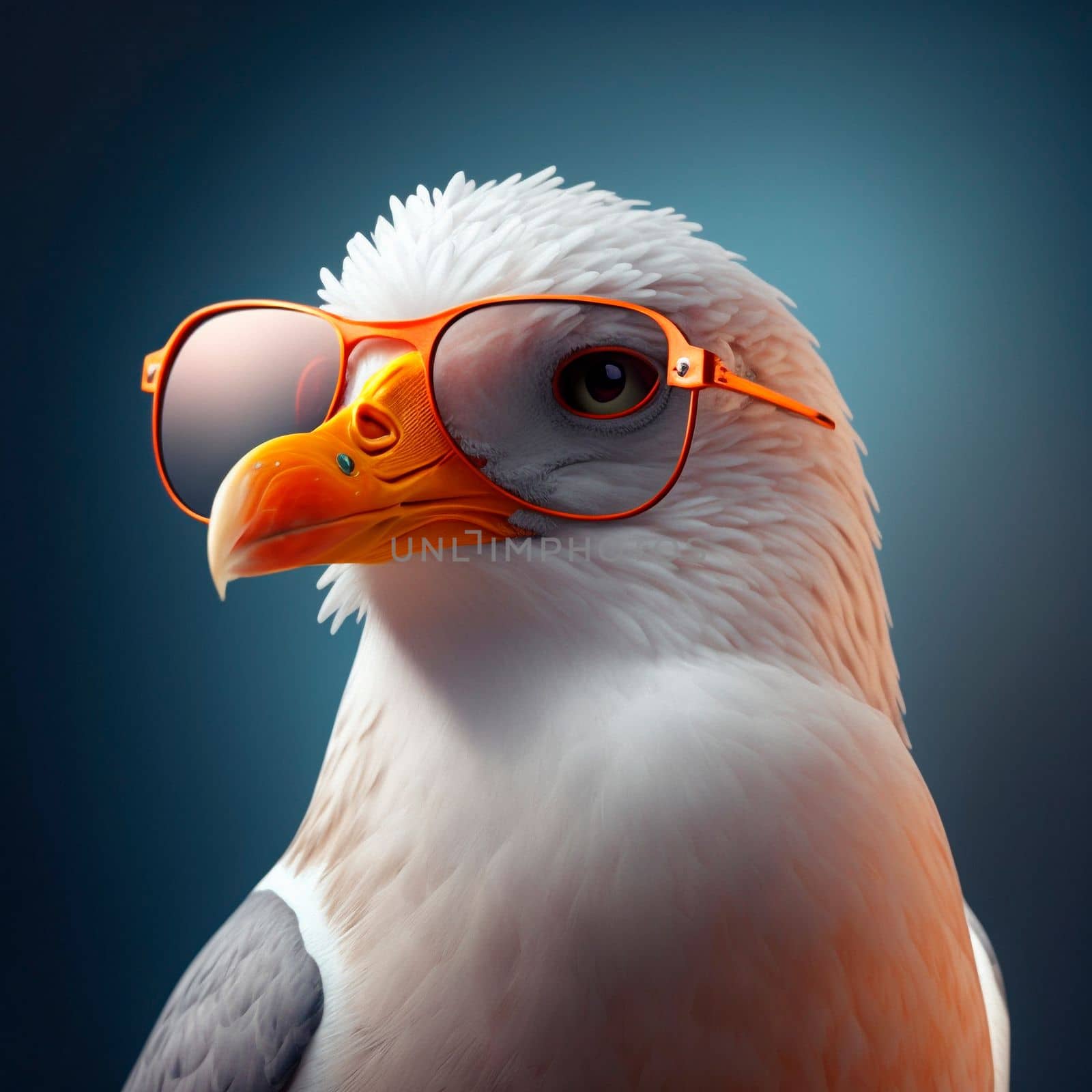 Seagull in sunglasses. High quality illustration