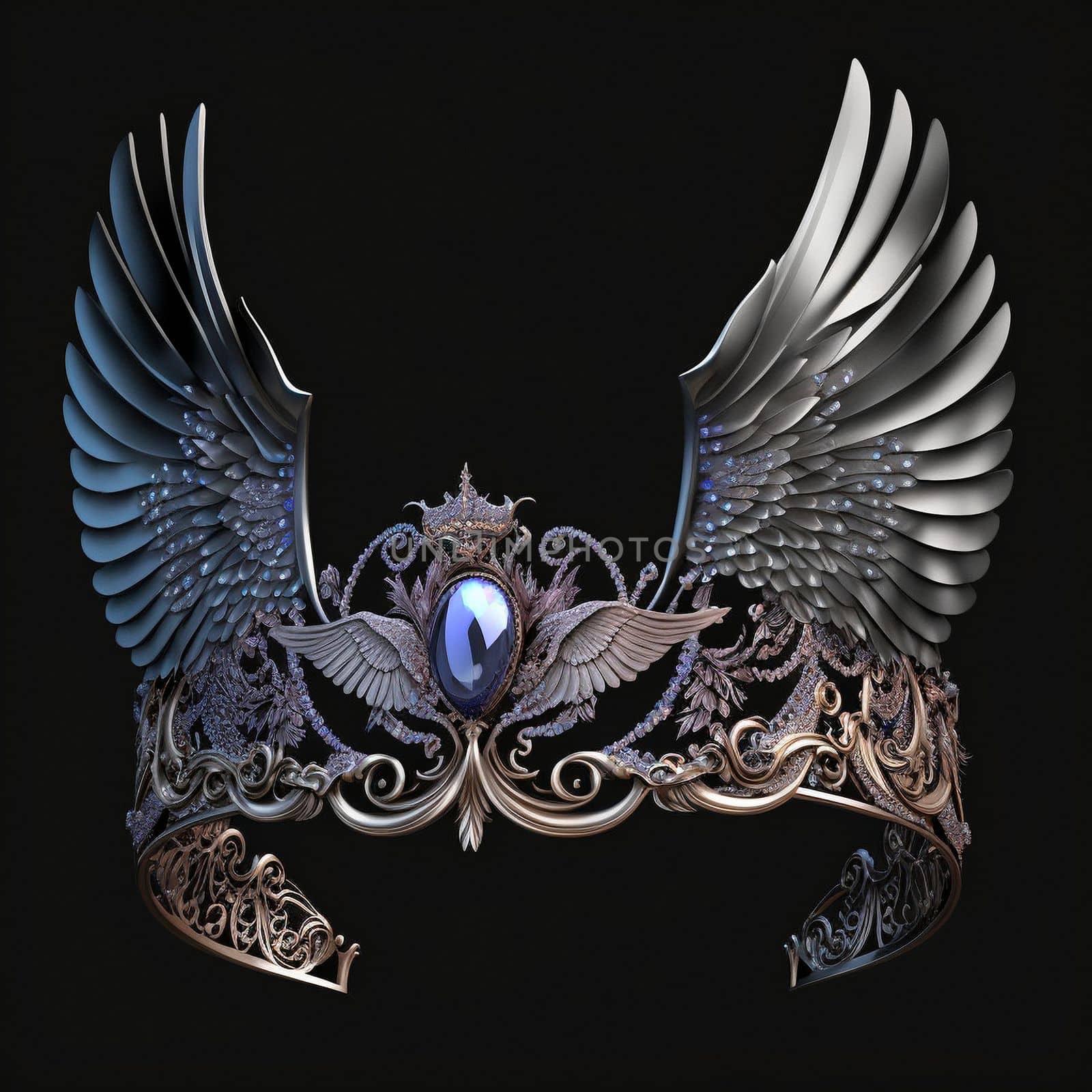 Tiara with wings. High quality illustration