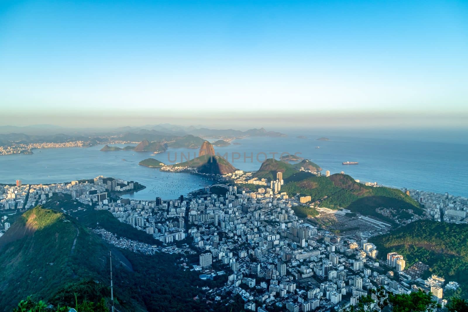 panorama of the city of Rio de Janeiro from a bird's eye view. 