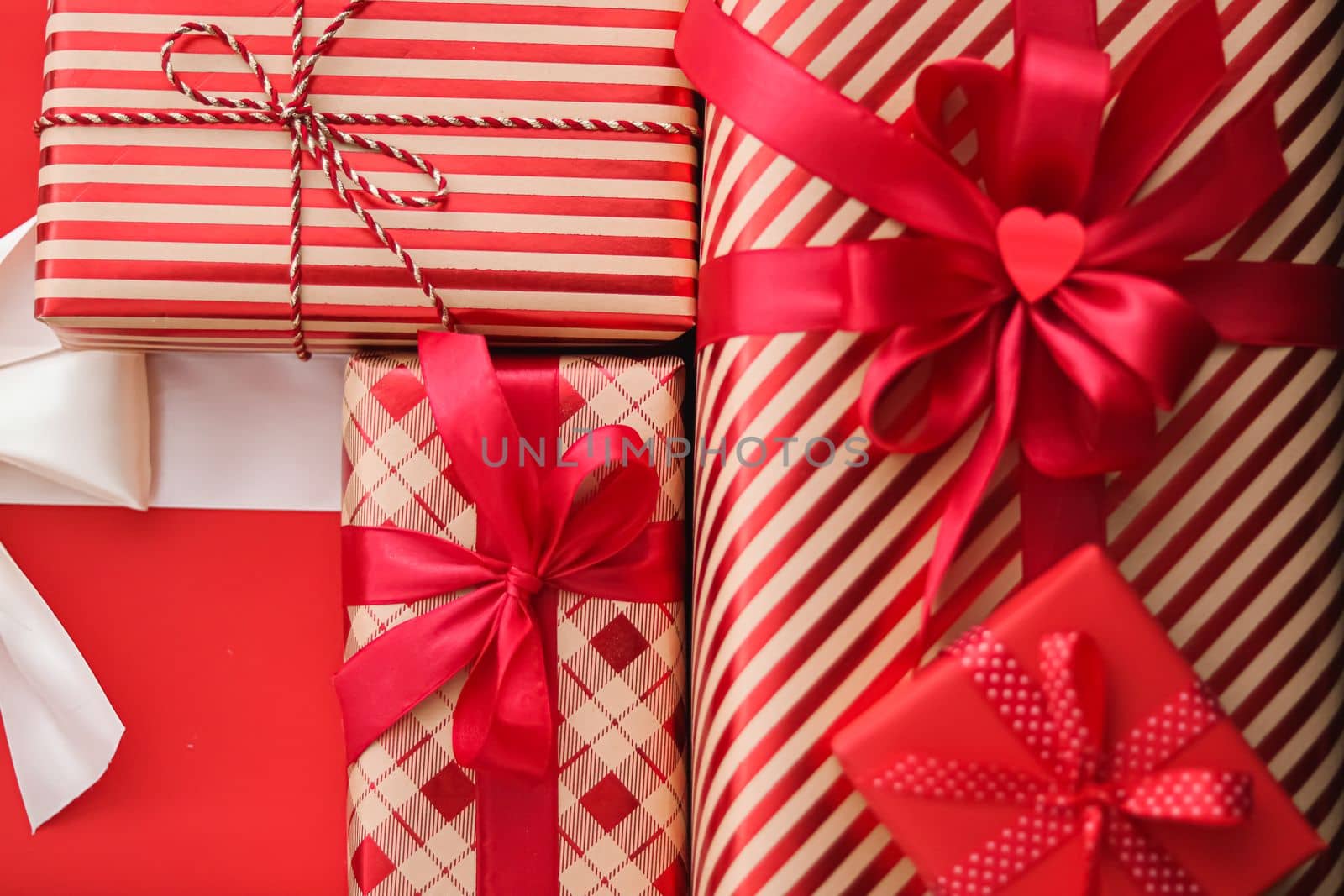 Christmas gifts, boxing day and traditional holiday presents, classic xmas gift boxes, wrapped luxury present for birthday, New Year, Valentines Day and holidays concept