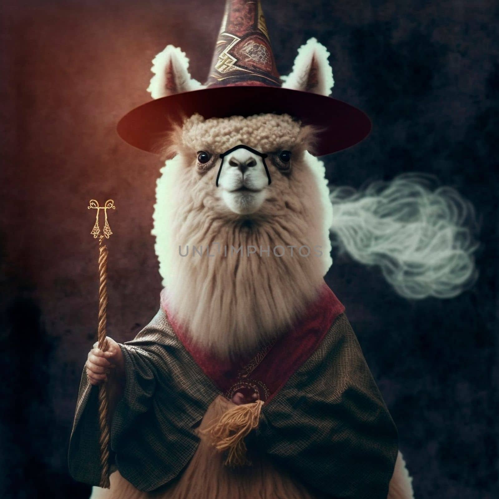 Alpaca wizard , magician with a wand by NeuroSky