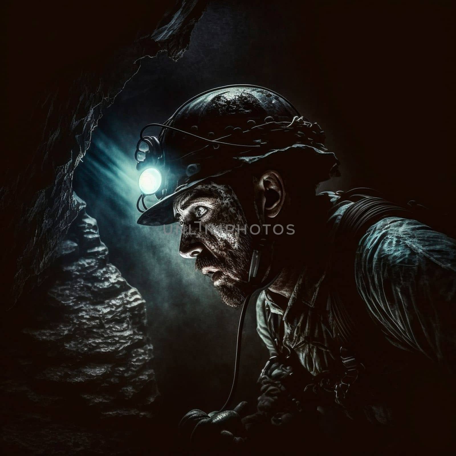 The Man in the Cave. High quality illustration