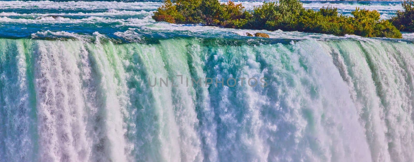 Image of Close detail of edge on American Falls from Canada in Niagara Falls