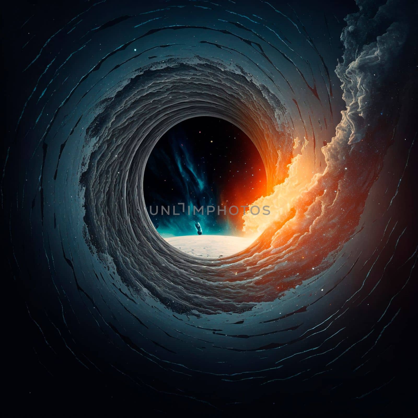 portal to another world, golden glow. High quality illustration