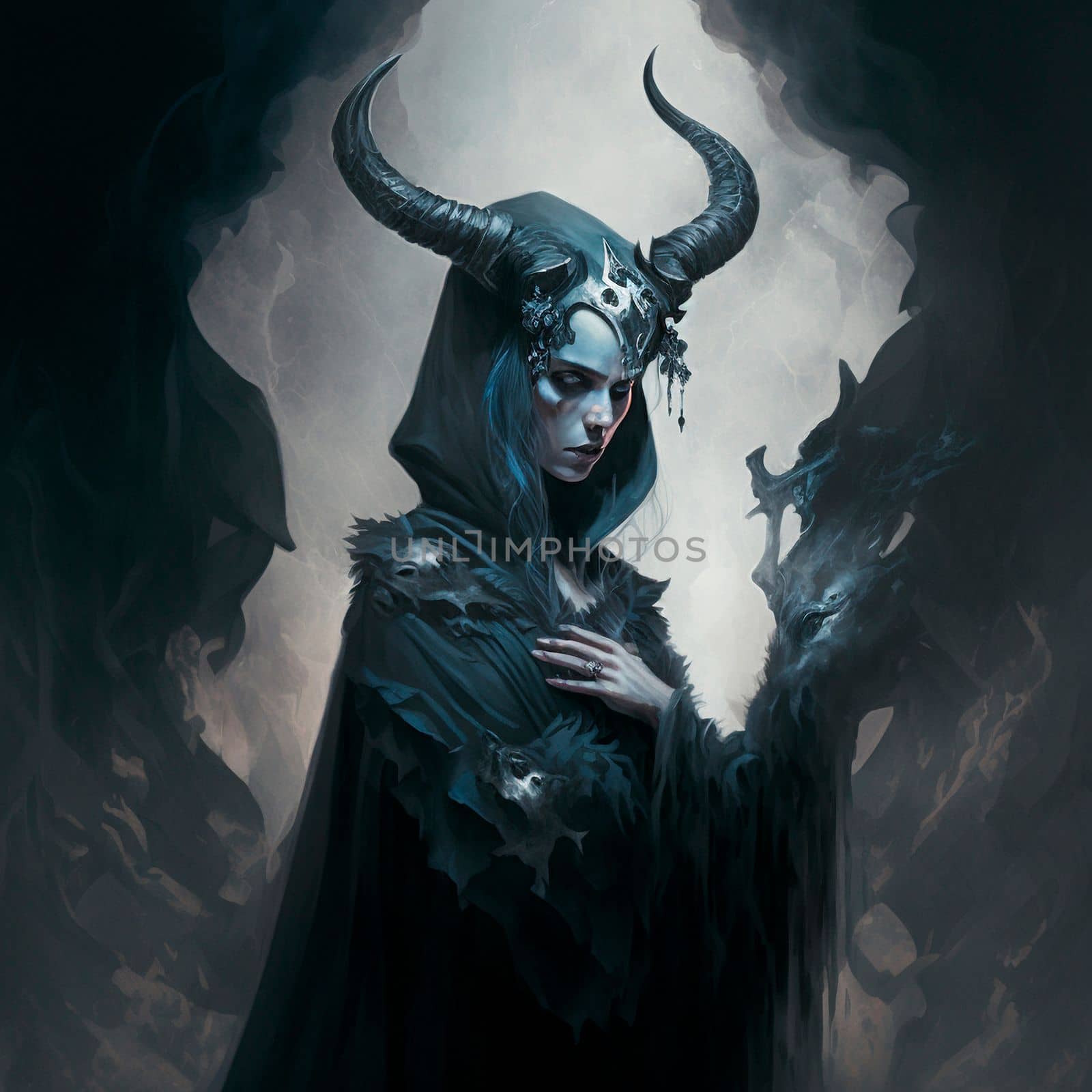 Gothic woman in fantasy style. High quality illustration