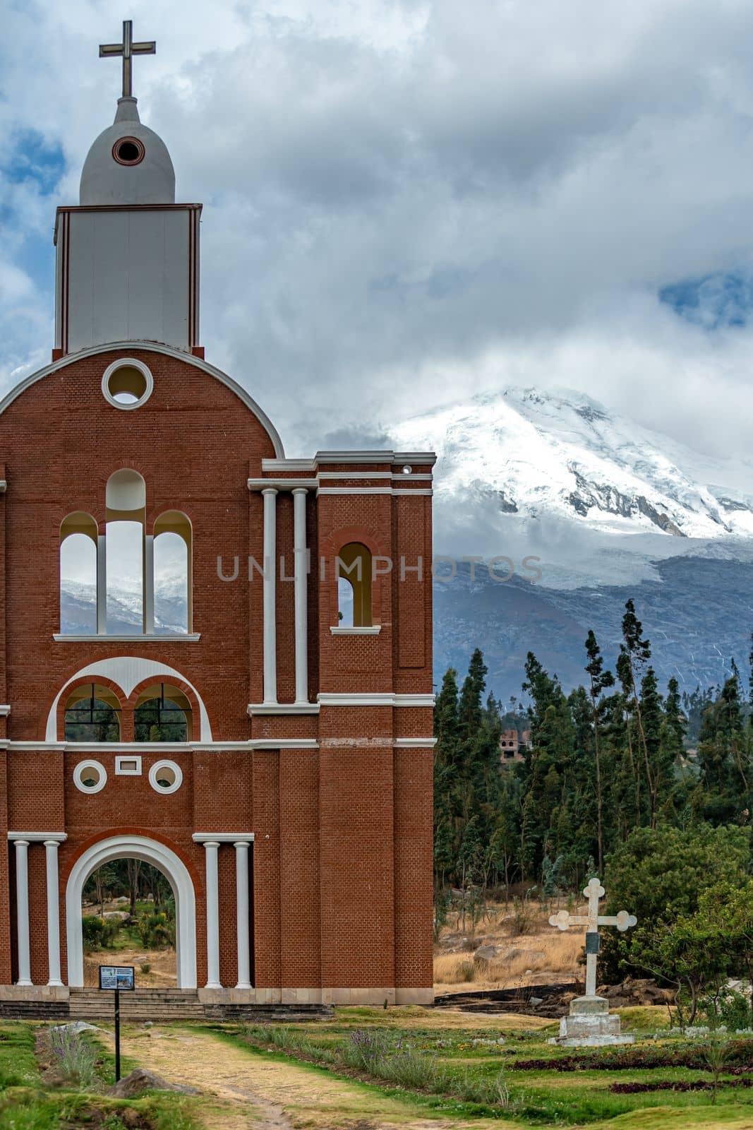 the cities of Yungay and Huaraz buried by an avalanche from Mount Huascaran in 1970. 