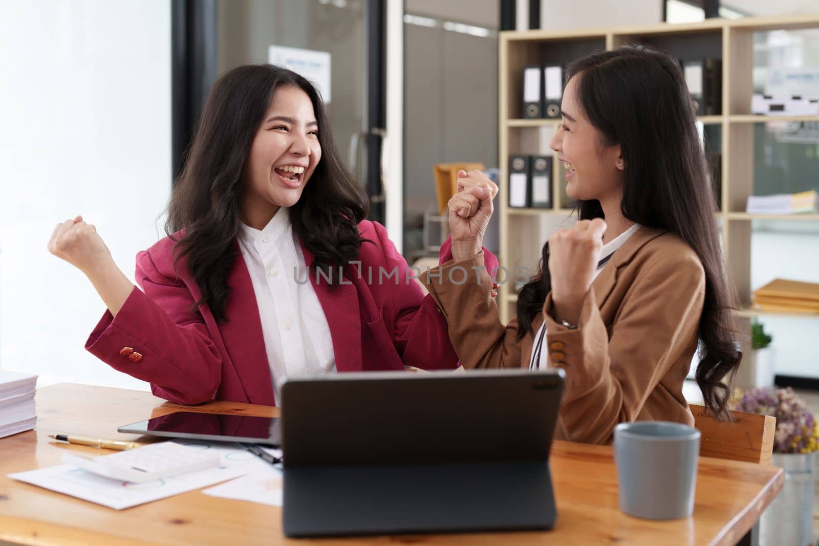 Group of business consultant working management big data and analyze financial document of company. account, finance, business concept.