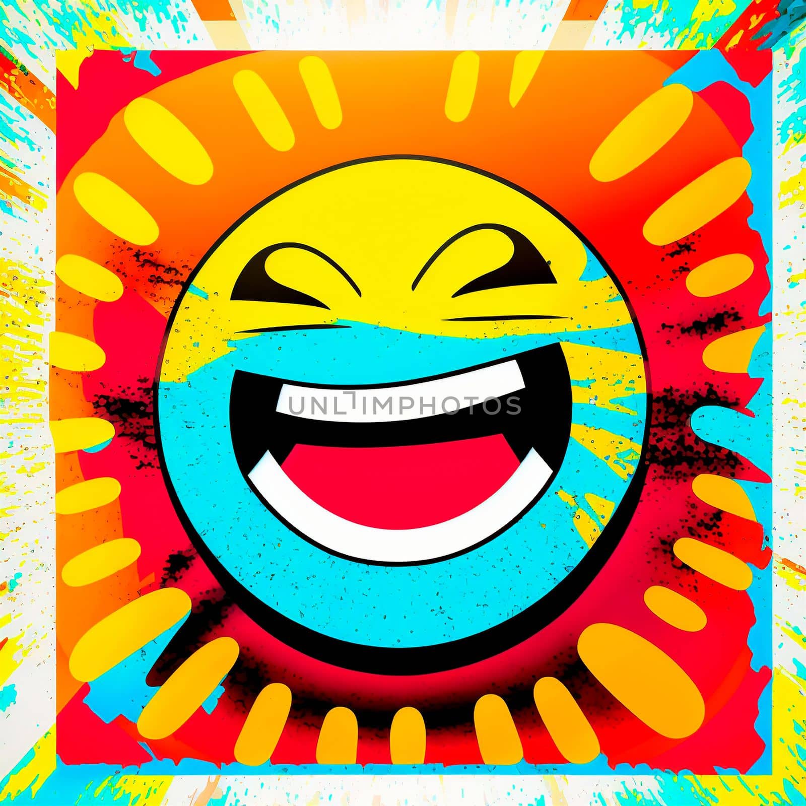 Colorful smiley face on a bright background by NeuroSky