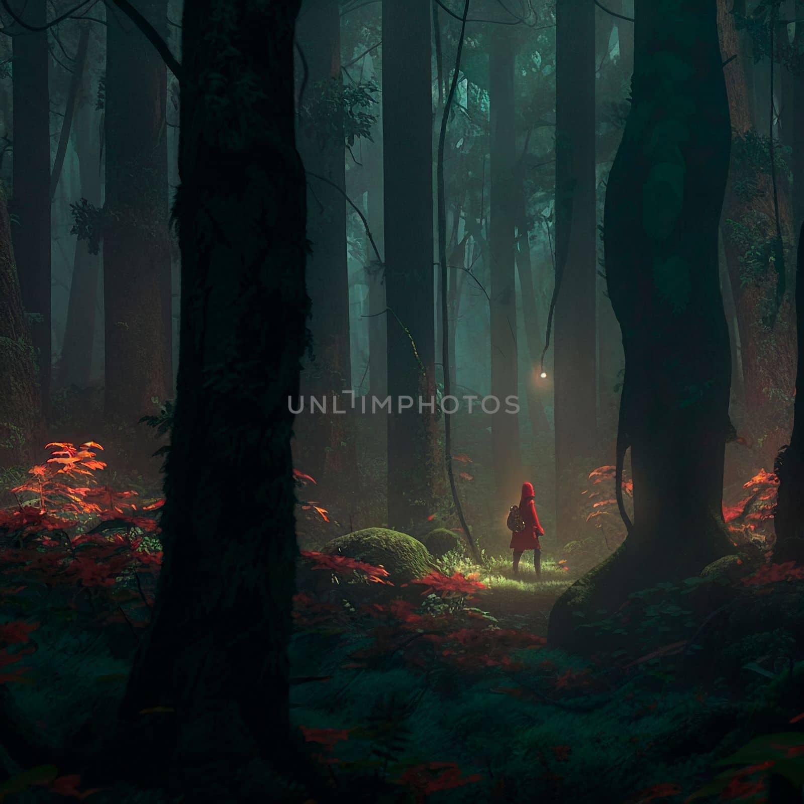 A girl in a big forest by NeuroSky