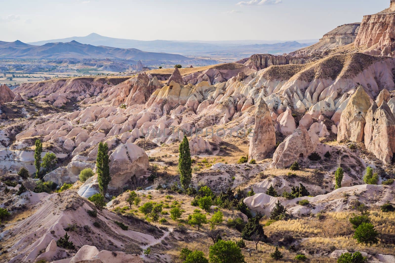 Meskendir Valley Pink Valley. Cappadocia Turkey. Travel to Turkey concept.