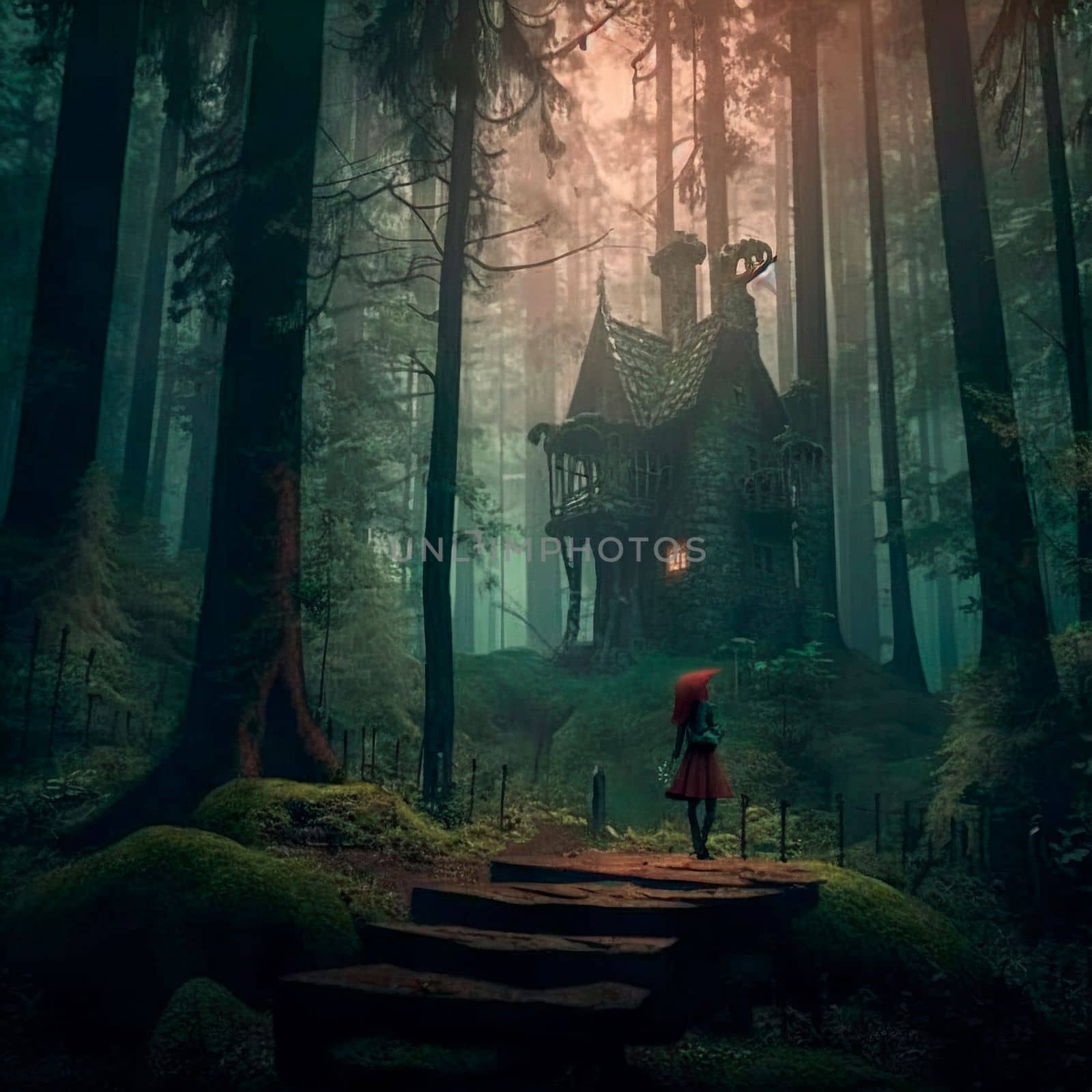 A girl in a big forest by NeuroSky