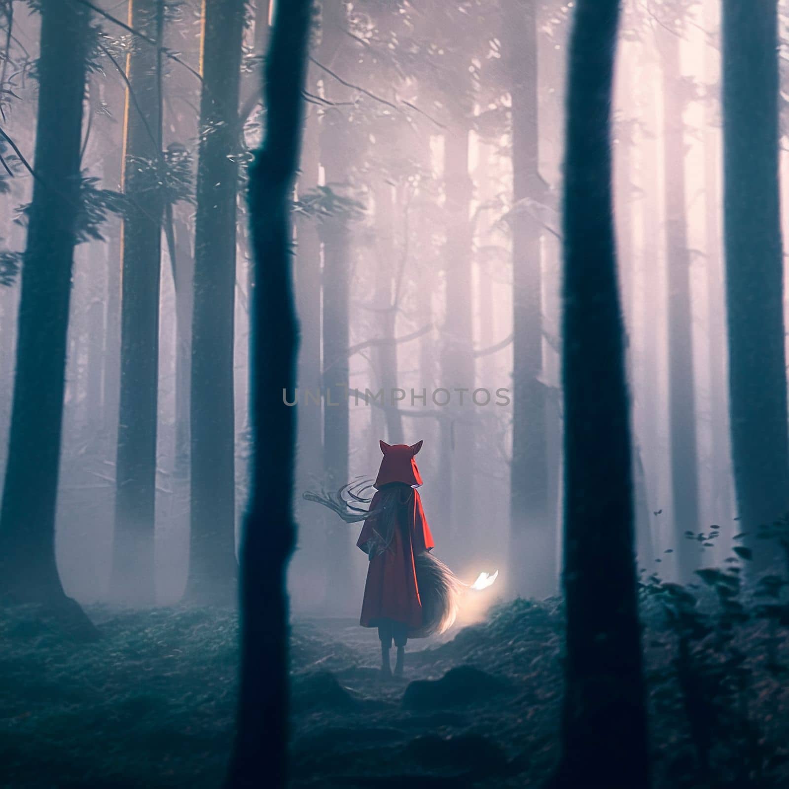 The fox girl in the misty forest by NeuroSky