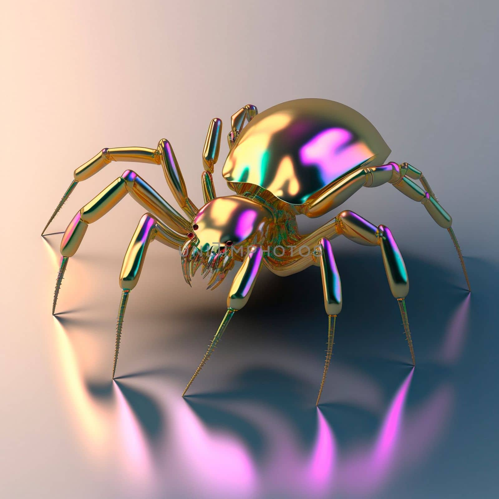 3d model of a pink and gold spider. Shiny , glossy figure by NeuroSky